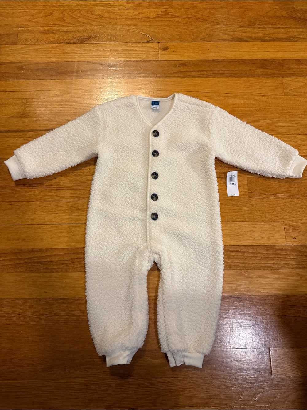 Old Navy White Sherpa One-Piece Toddler Suit Size 18-24 Months
